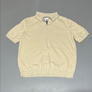Denim & Flower Ricky Singh Cream / Taupe Polo Snap Shirt (Read Description)